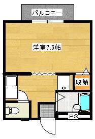 カーサ桜木(1K/1階)の間取り写真