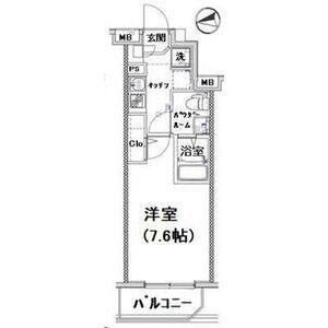XEBEC西蒲田(1K/6階)の間取り写真