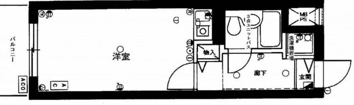 ライオンズマンション西台(ワンルーム/2階)の間取り写真