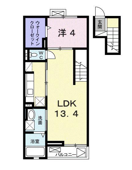 オースト・シュロス(1LDK/4階)の間取り写真