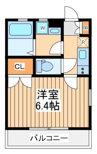 シエルブルー南林間(1K/1階)の間取り写真