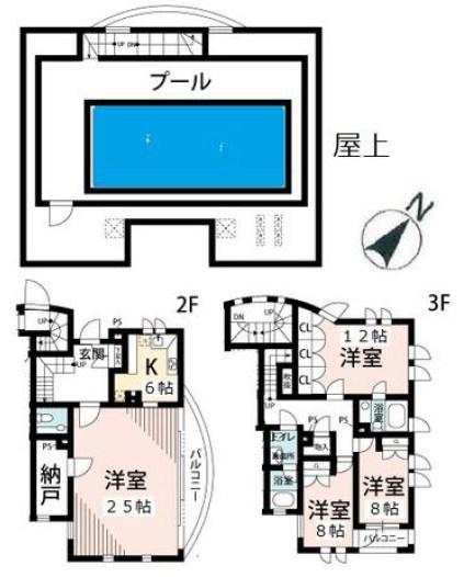 碑文谷HAUS(3SLDK/2階)の間取り写真