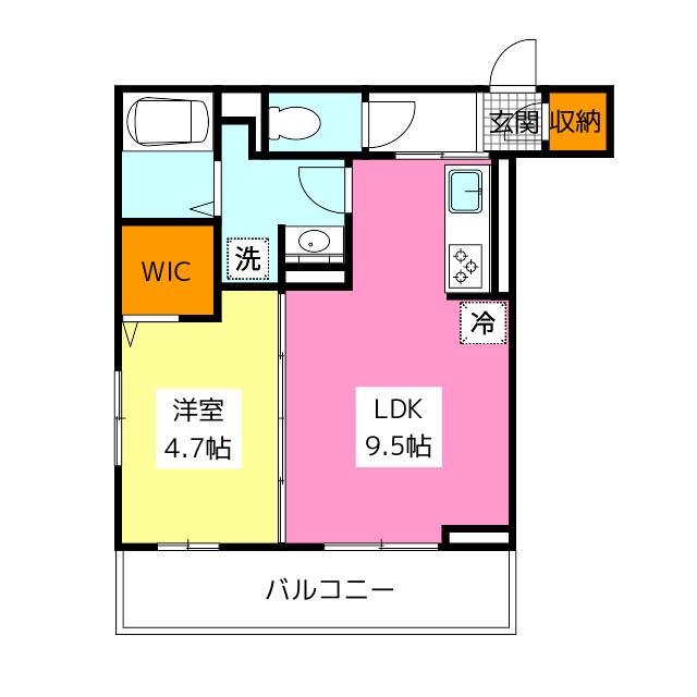 サニーサイド箱崎(1LDK/2階)の間取り写真