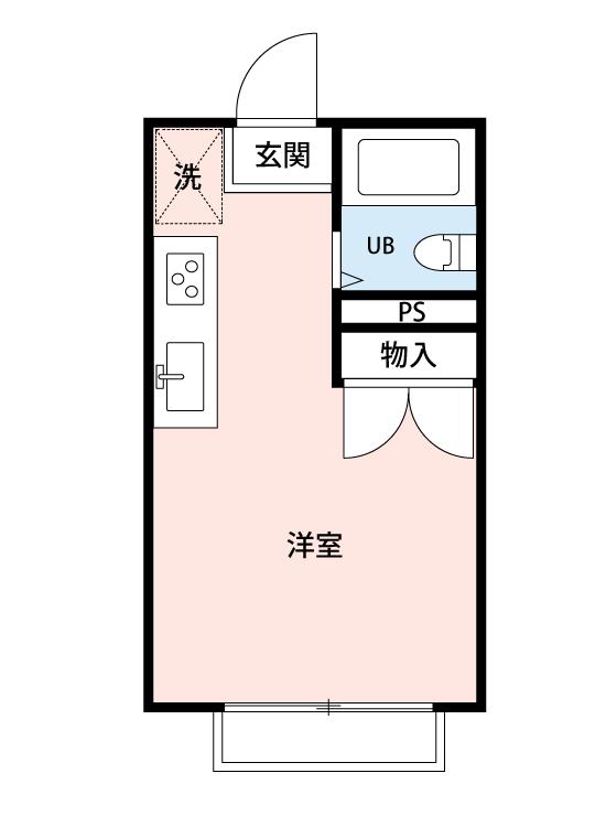 エステートピア桜新町(ワンルーム/2階)の間取り写真