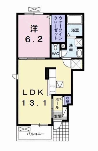 サンヴェール 館山 A(1LDK/1階)の間取り写真