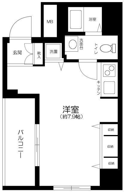 ドルチェ東京府中・弐番館(ワンルーム/5階)の間取り写真