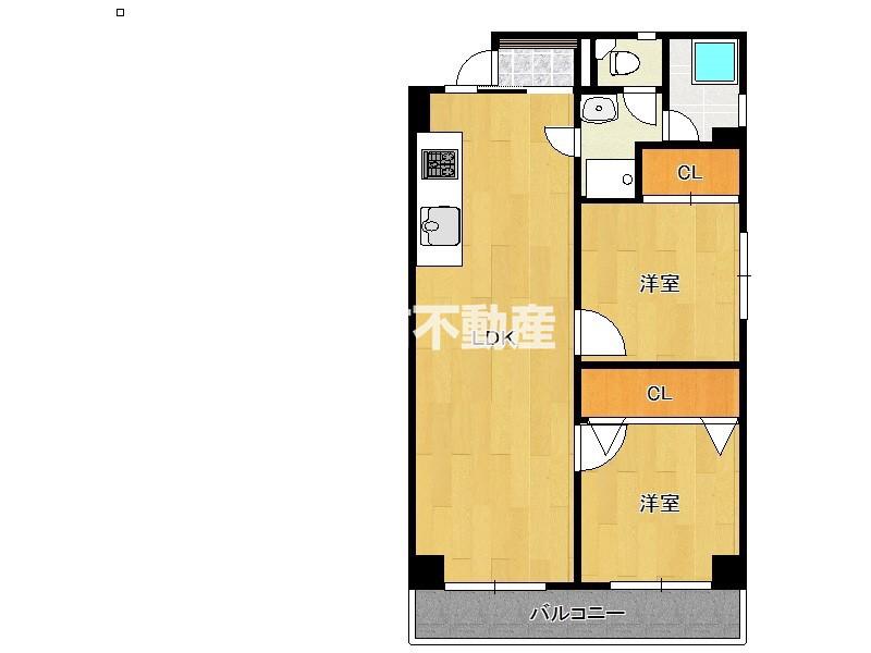 セイコービル(2LDK/4階)の間取り写真