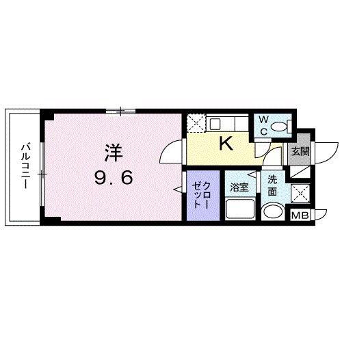 第7グリーンハイツ(1K/4階)の間取り写真