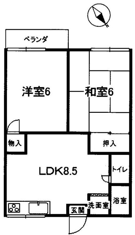 ライフピァ塩澤(2LDK/2階)の間取り写真
