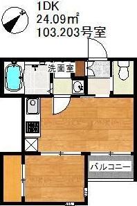 COZY博多駅東(1DK/2階)の間取り写真