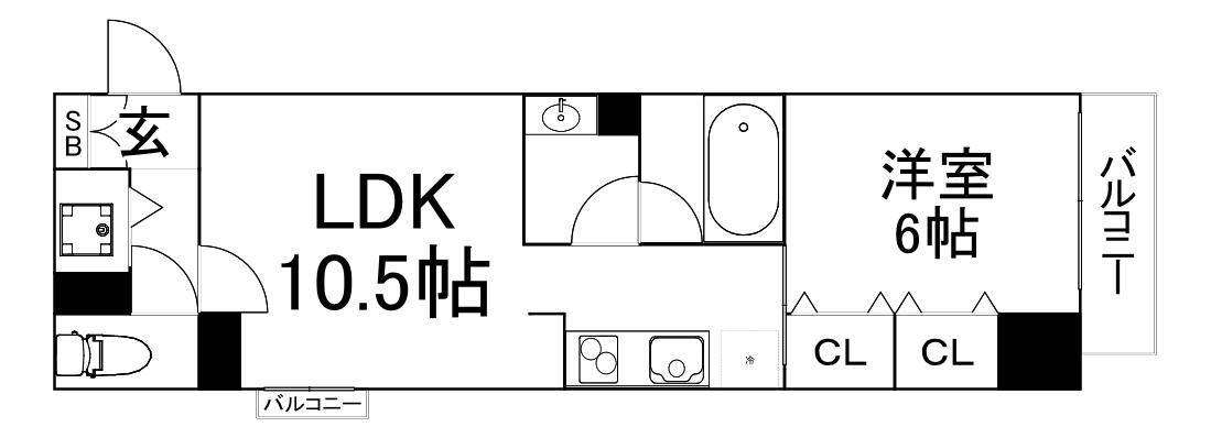 サージュ天王寺(1LDK/3階)の間取り写真
