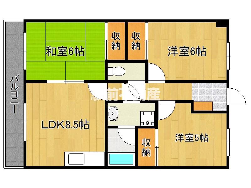 シーサイド三苫NO2(3LDK/1階)の間取り写真