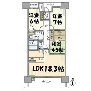 パークホームズ白壁四丁目(3LDK/13階)の間取り写真