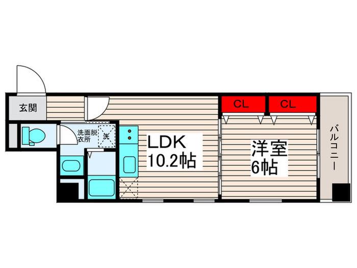 グレイス竹の塚(1LDK/2階)の間取り写真