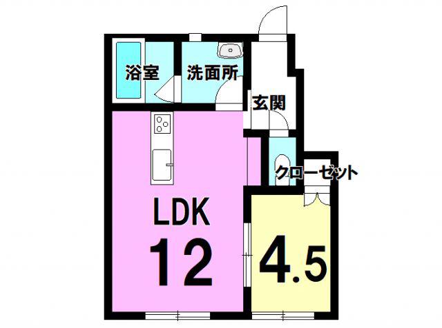 シャ・アムール(1LDK/1階)の間取り写真