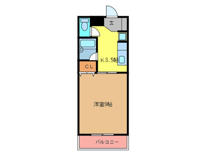 パークヴィラ(1K/1階)の間取り写真