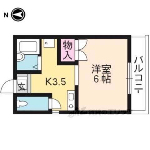 サンプラザ鳴滝(1K/2階)の間取り写真