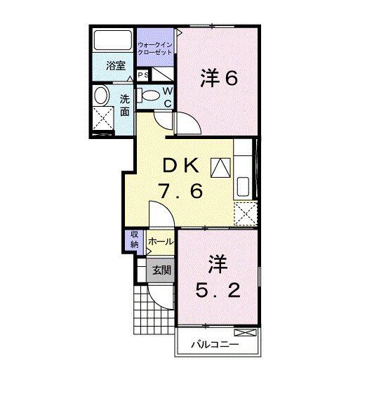 SKM7号館(2DK/1階)の間取り写真