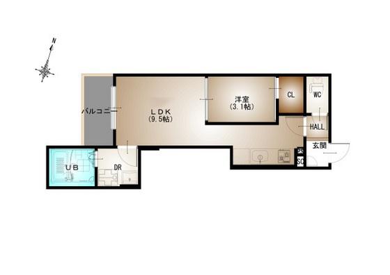 REGALEST青崎I(1LDK/2階)の間取り写真