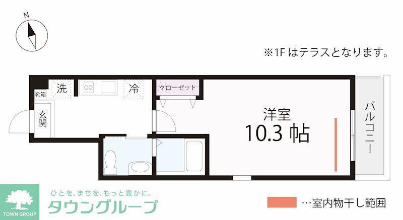 QUIET CRAB HOUSE 花月(1K/2階)の間取り写真