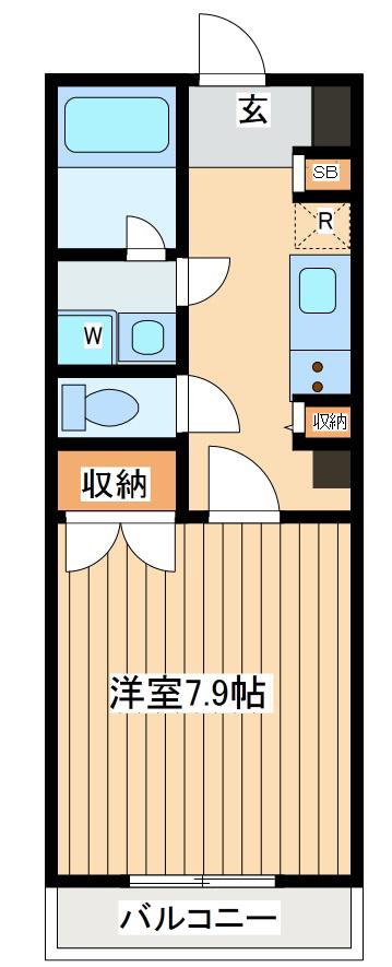 ヴェルドミール(1K/4階)の間取り写真