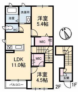 ポートタウン D棟(2LDK/2階)の間取り写真