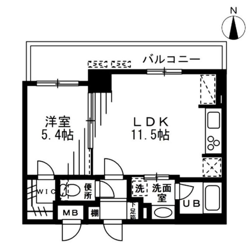 ザ・パークハビオ天満橋(1LDK/10階)の間取り写真