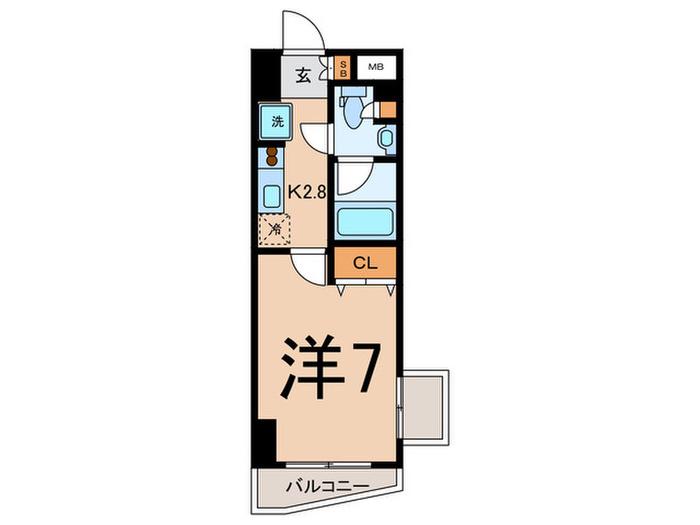 コンフォリア西蒲田(1K/12階)の間取り写真