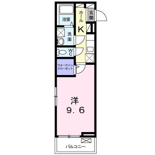 プラシード輝(1K/2階)の間取り写真