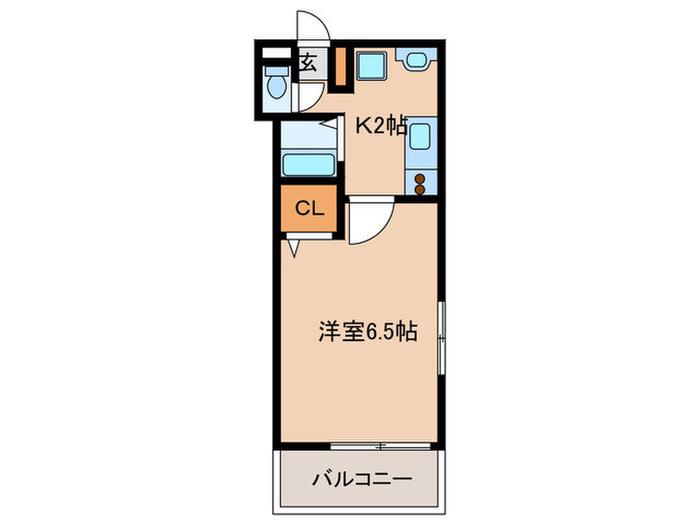 セレブマンション今宿(1K/2階)の間取り写真
