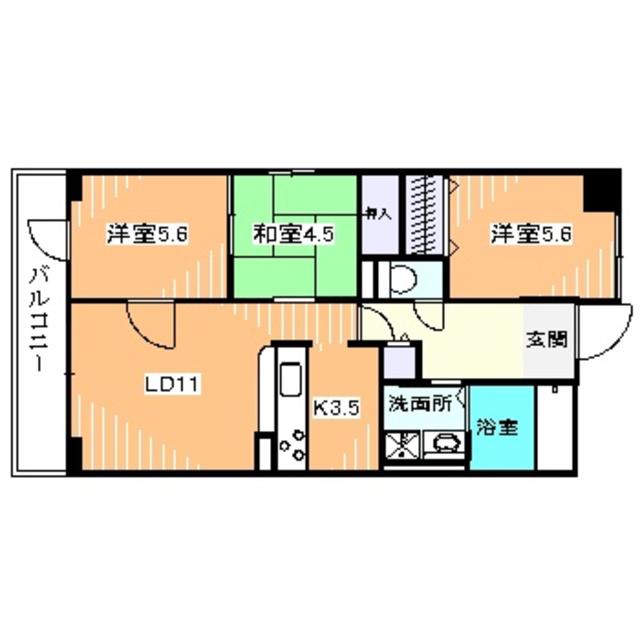 AZURE(3LDK/4階)の間取り写真