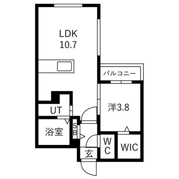 ALIVIS宮の森(1LDK/2階)の間取り写真