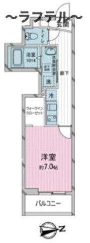 ヨーク所沢II(1K/3階)の間取り写真