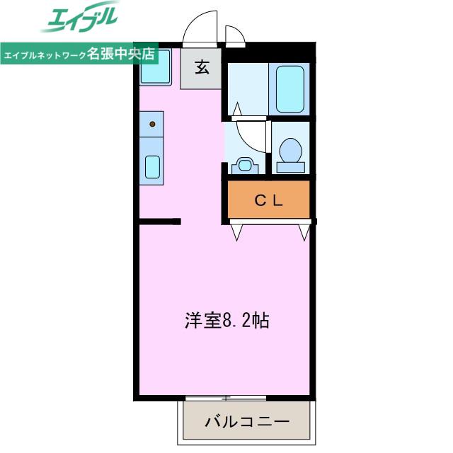 メゾンラピタV(ワンルーム/2階)の間取り写真