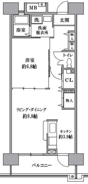 T′S GARDEN清瀬(1LDK/4階)の間取り写真