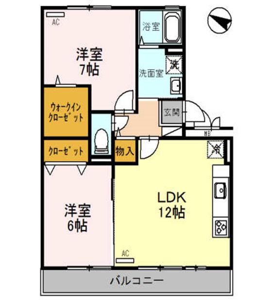 セジュール文里(2SLDK/3階)の間取り写真