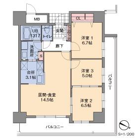 プライムメゾン セントラルパーク(3LDK/4階)の間取り写真