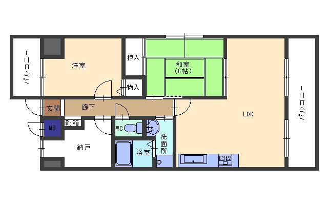 メゾン無憂館Ⅱ(2SLDK/10階)の間取り写真