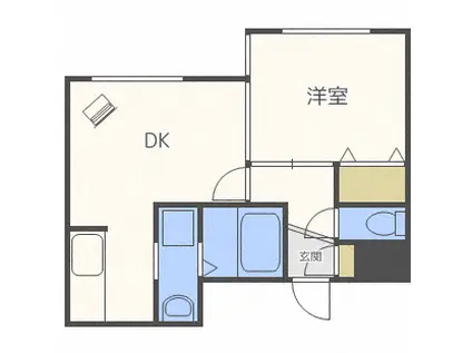 フェリーチェ27(1LDK/2階)の間取り写真