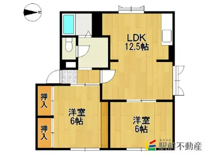 レーベンハイツG(2LDK/1階)の間取り写真