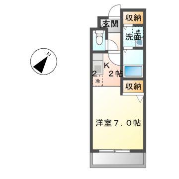 JR予讃線 坂出駅 徒歩34分 2階建 築15年(1K/2階)の間取り写真