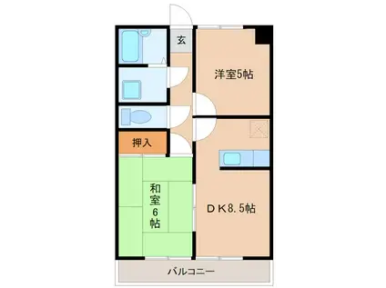橋本マンション(2DK/3階)の間取り写真