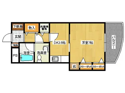 サンクレスト東雲(1DK/10階)の間取り写真