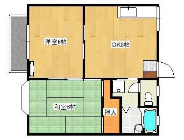パレット吉山(2DK/1階)の間取り写真