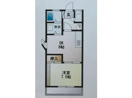 南一番館(1DK/1階)の間取り写真