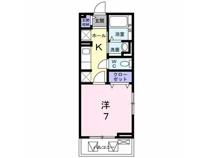 ムックームンク アカシ 1(1K/2階)の間取り写真