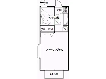 ラミア・カーサ(ワンルーム/2階)の間取り写真