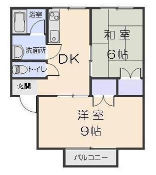 ラメールJ(2DK/2階)の間取り写真