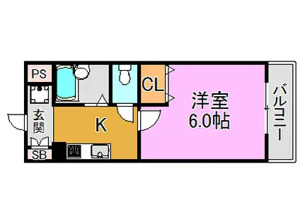 ジュネスチャイムパートII(1K/3階)の間取り写真