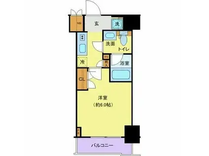 プレール・ドゥーク北品川(1K/12階)の間取り写真